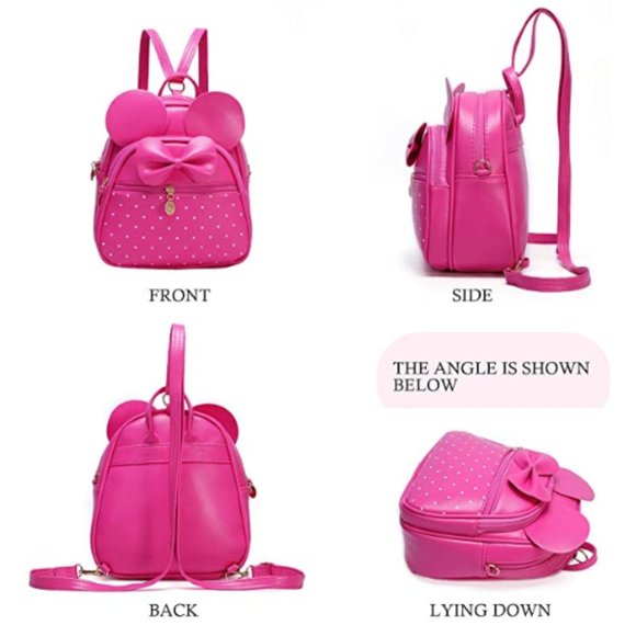 Girls Bowknot Polka Dot Cute Mini Backpack - Picture 5 of 7